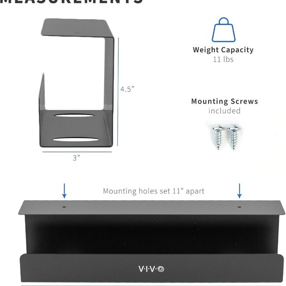 NIB VIVO Under Desk Cable Management tray DESK-AC06-1C metal office storage - Picture 3 of 10